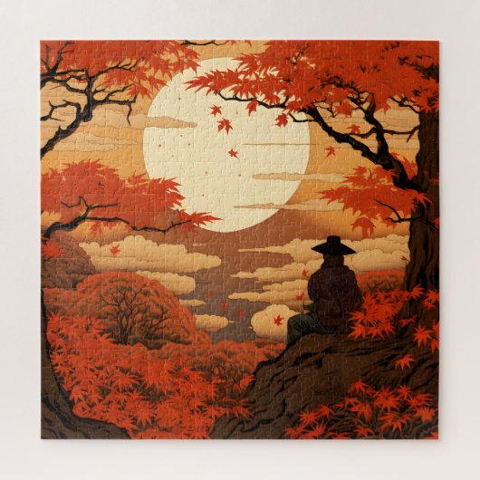 Ukiyo-e Japan herfst herfst samoerai Legpuzzel (Verticaal)