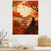 Ukiyo-e Japan herfst herfst samoerai Poster (Keuken)