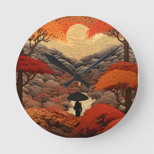 Ukiyo-e Japan herfst Ronde Klok