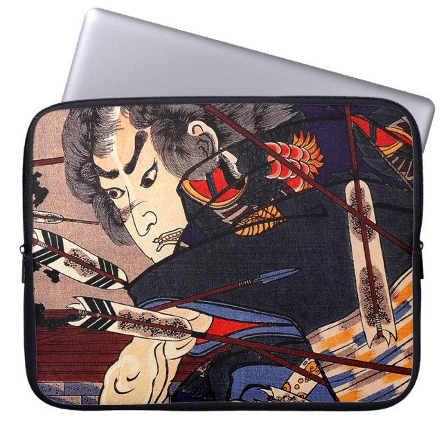  Ukiyo-e Japans Samurai Painting Laptop Sleeve (Voorkant)