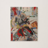 Ukiyo-e Japans schilderen van een Samurai-gevecht Legpuzzel (Verticaal)