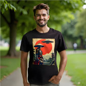 Ukiyo-e Japanse Landschapskunst Grappige Alien Sam T-shirt