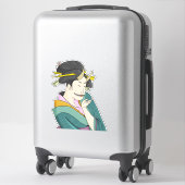 Ukiyo-e Japanse Voman Demon Oni Geisha Sticker (Koffer)