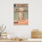 Ukiyo-e Kat Chef Print Japanse Keuken Kunst, Tabby (Keuken)