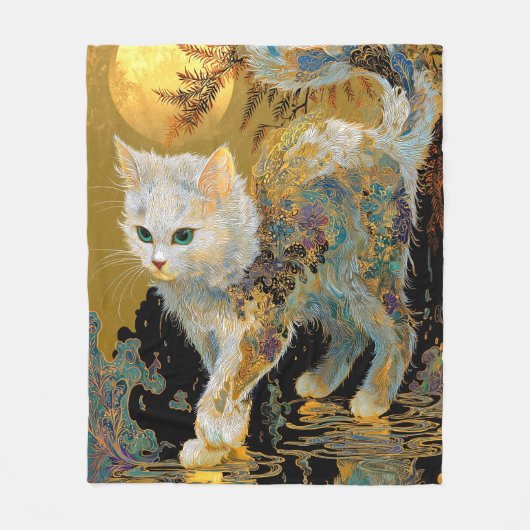 Ukiyo-e Kat | Japanse Houtblok Kunst Fleece Deken (Voorkant)