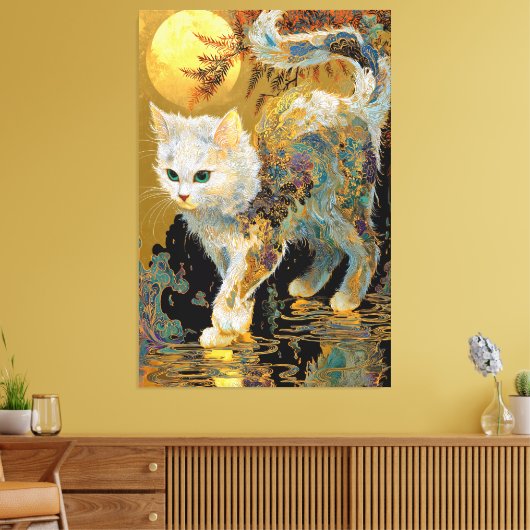 Ukiyo-e Kat | Japanse Houtblokdruk Kunst Canvas Afdruk (Insitu (Woonkamer))