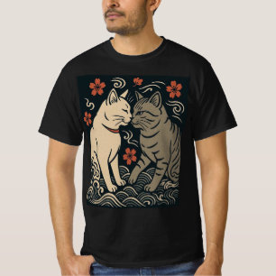 Ukiyo-e Katten Harmonie Japanse Kunst T-shirt