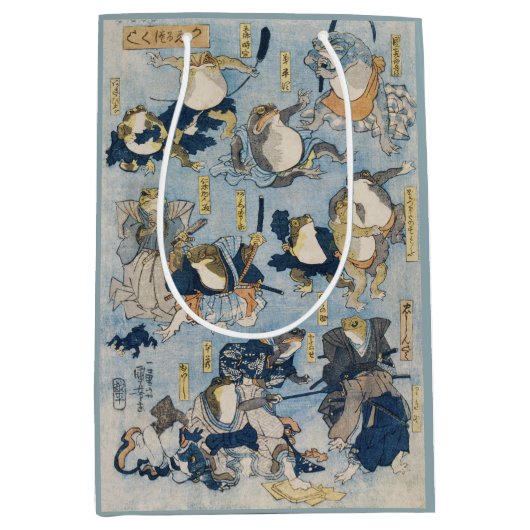 Ukiyo-e krijger kikkers antieke Japanse kunst Medium Cadeauzakje (Voorkant)