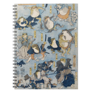 Ukiyo-e krijger kikkers antieke Japanse kunst Notitieboek