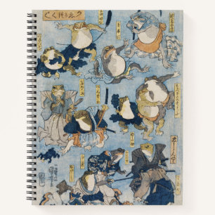 Ukiyo-e krijger kikkers antieke Japanse kunst Notitieboek