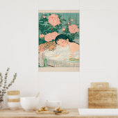 Ukiyo-e Leopard Bath Art Print Japandi Bathroom (Keuken)