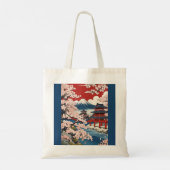 Ukiyo-e Modern Tote Bag with cherry blossom (Achterkant)