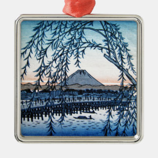 Ukiyo-e Mt Fuji Japan Metalen Ornament