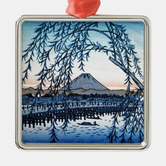 Ukiyo-e Mt Fuji Japan Metalen Ornament (Voorkant)