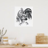 Ukiyo-e Niwatori Japanse ooster door Toyohiro Poster (Keuken)