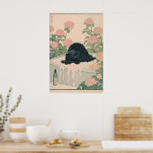 Ukiyo-e Poodle-kunstprint Japandi-badposter Poster (Keuken)