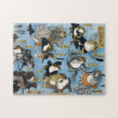 Ukiyo-e print - Kikkers als Japanse Kabuki-acteurs Legpuzzel (Horizontaal)