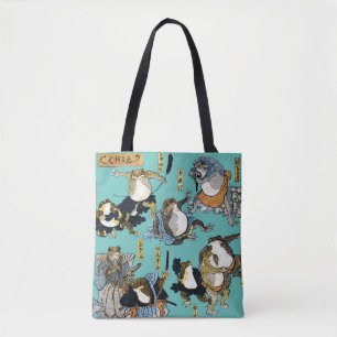 Ukiyo-e print - Kikkers als Japanse Kabuki acteurs Tote Bag