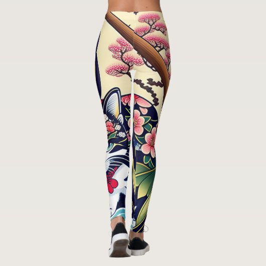 Ukiyo-e Punk city KIMONO Cats Leggings-THE  其の参 Leggings (Achterkant)