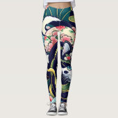 Ukiyo-e Punk city KIMONO Cats Leggings-THE 其の参 Leggings (Voorkant)