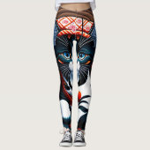 Ukiyo-e Punk city KIMONO Cats Leggings-THE 其の弐 レギ Leggings (Voorkant)