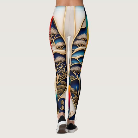 Ukiyo-e Punk city KIMONO Leggings-THE  陰と陽 レギンス Leggings (Achterkant)