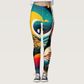 Ukiyo-e Punk city KIMONO Leggings-THE  陰と陽 レギンス Leggings (Voorkant)