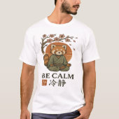 ukiyo-e Red Panda- Be CALM japanese Zen meditation T-shirt (Voorkant)