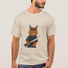 Ukiyo-e Samurai Cat - The Great Wave of Cats Japan T-shirt