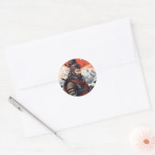 Ukiyo-e samurai Japan Ronde Sticker (Envelop)