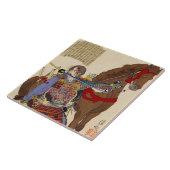 Ukiyo-e schilderen van een Samurai met een zwaard Tegeltje (Zijkant)