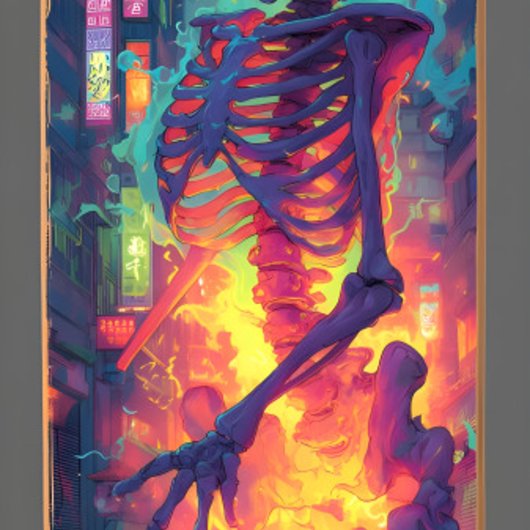 Ukiyo-E Skeleton Elektrische Graffiti Kunst | donk Persoonlijk Skateboard