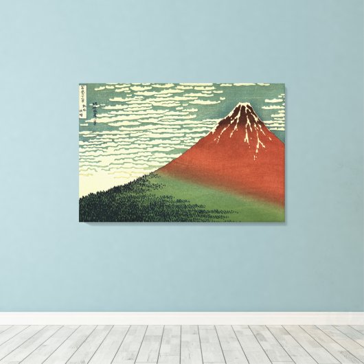 Ukiyo-e South Wind Clear Sky of Red Fuji Canvas Afdruk (Insitu (Houten vloer))
