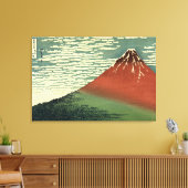 Ukiyo-e South Wind Clear Sky of Red Fuji Canvas Afdruk (Insitu (Woonkamer))