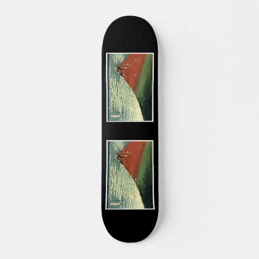 Ukiyo-e South Wind Clear Sky of Red Fuji Skateboard (Voorkant)