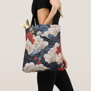 Ukiyo-e stijl golven tote bag
