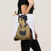 Ukiyo-e style calico cat tote bag (Dichtbij)