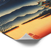 Ukiyo e style painting of a japan castle poster (Hoek)