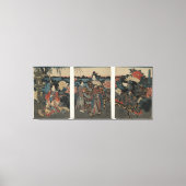 Ukiyo-e Triptych: Een tuin vol ponden Canvas Afdruk (Voorkant)