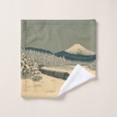 Ukiyo-e Winter Train Bad Handdoek (Wasdoekje)