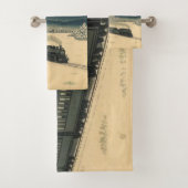 Ukiyo-e Wintertrein Bad Handdoek (Insitu)