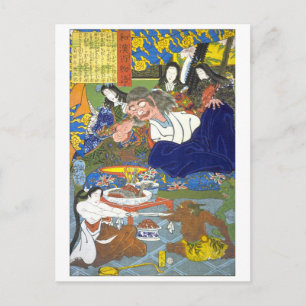 ukiyoe - 和漢百物語 Nr. 08 - 酒呑童子 - Briefkaart