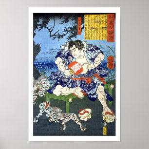 ukiyoe 和 物 nr. 11 - 白 語 藤 - 漢 - poster