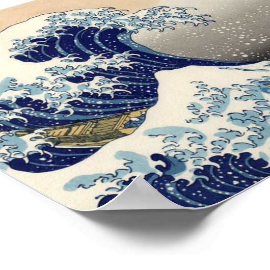Ukiyoe　富嶽三十六景神奈川沖浪裏 Poster (Hoek)