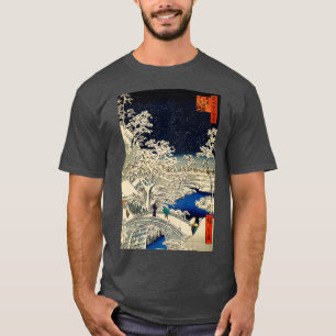 Ukiyoe Ando Hiroshige Yuhi Hill en de trommelbridg T-shirt