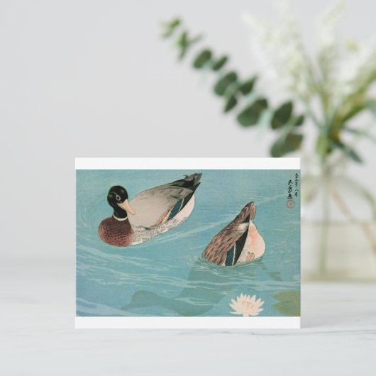 Ukiyoe [Goyo] Ducks Briefkaart (Staand voorkant)