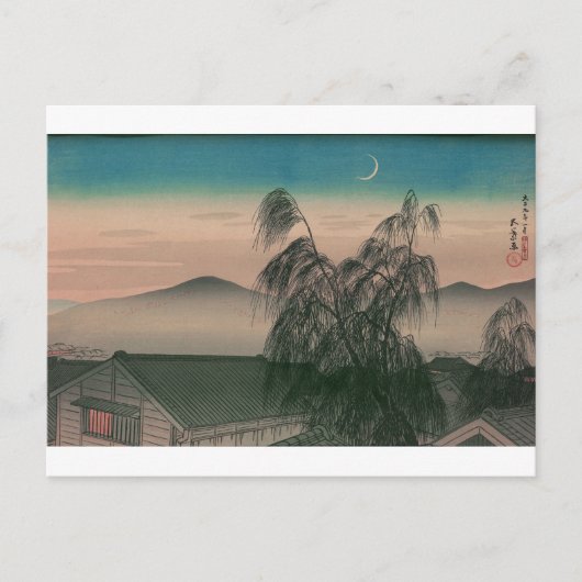 Ukiyoe [Goyo] Evening moon Briefkaart (Voorkant)
