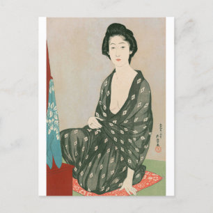 Ukiyoe (Goyo) Vrouw in zomerkleding Briefkaart
