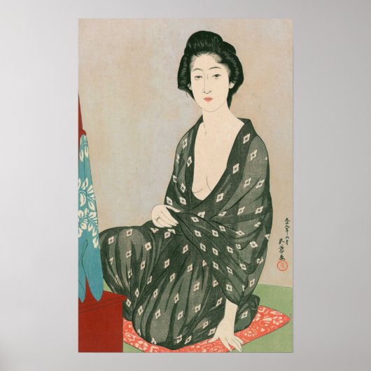 Ukiyoe (Goyo) Vrouw in zomerkleding (S) Poster (Voorkant)