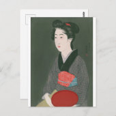 Ukiyoe (Goyo) Vrouw met lade Briefkaart (Voorkant / Achterkant)